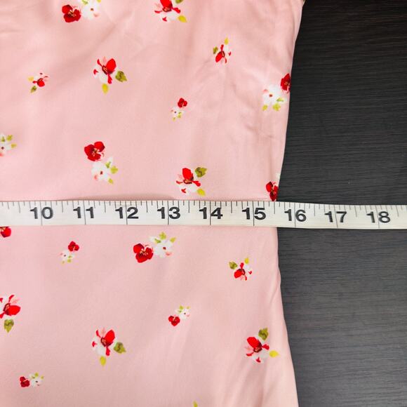 Ieena for MacDuggal Dress Womens 6 Mini Floral Dainty Satin Slip Summer Resort - Picture 10 of 12